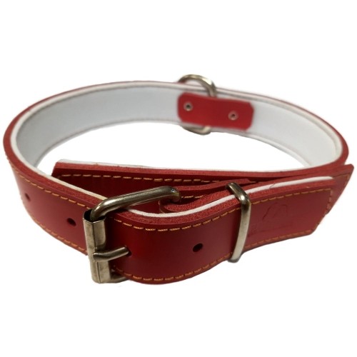Collar de Cuero Confort Rojo 30x260-360 mm