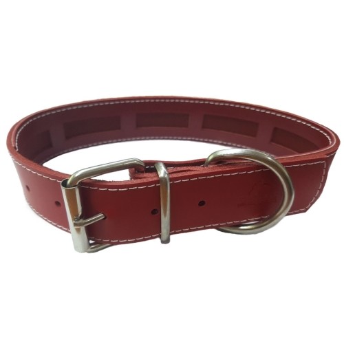 Collar Cuero Protec Marrón para Perros 45x3cm - Estiloso y Funcional