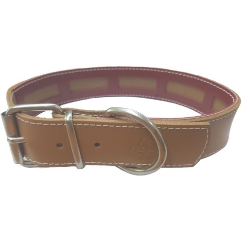Collar Cuero Protec Marrón para Perros 45x3cm - Estiloso y Funcional
