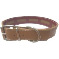 Collar Cuero Protec Marrón para Perros 45x3cm - Estiloso y Funcional