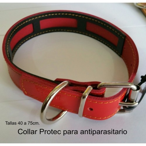 Collar Cuero Protec Marrón para Perros 45x3cm - Estiloso y Funcional