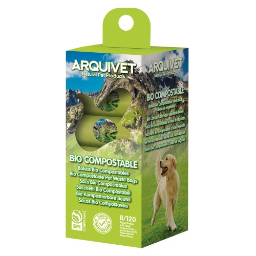 Bolsas Biocompostables 8 Rollos Respetuosas con el Medio Ambiente
