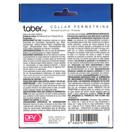 Collar Antiparasitario Permetrina 60cm Rojo