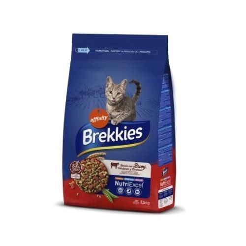 Brekkies Comida para Gatos con Buey 3.5Kg Nutrición Completa