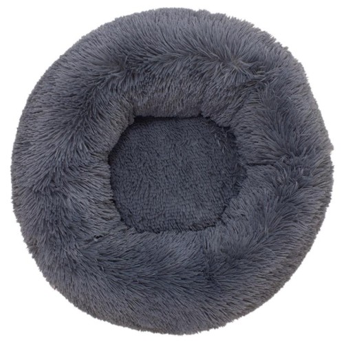 Cama Redonda Suave Gris Oscuro 70cm.