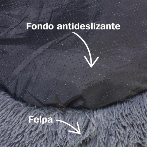 Cama Redonda Suave Gris Oscuro 70cm.