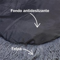 Cama Redonda Suave Gris Oscuro 70cm.