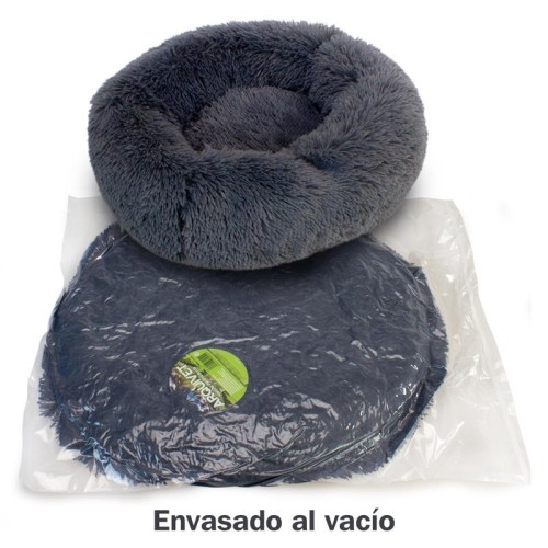 Cama Redonda Suave Gris Oscuro 70cm.