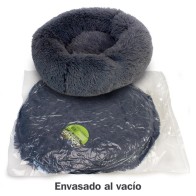 Cama Redonda Suave Gris Oscuro 70cm.