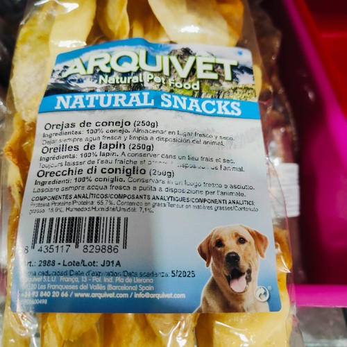 Dried Rabbit Ears 250 Gr Dog Treat