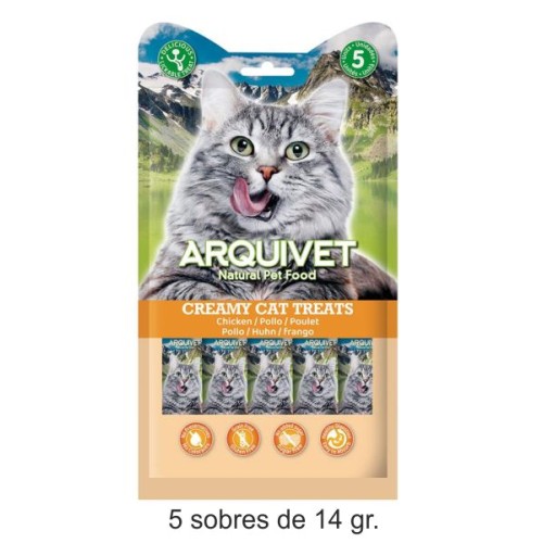 Snack Cremoso de Pollo Líquido para Gatos 5 Sobres de 14g