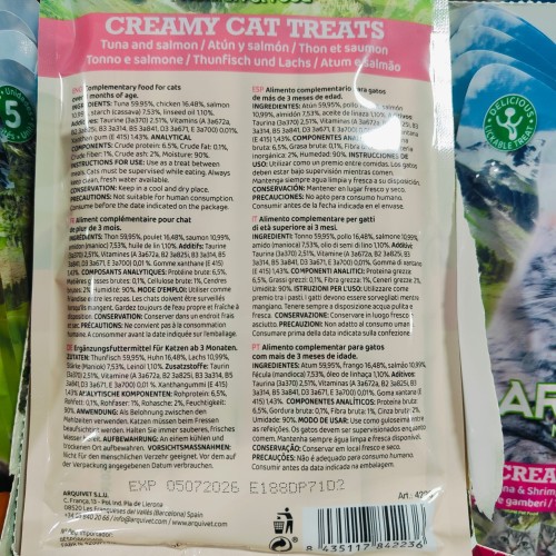 Snack Cremoso de Atún y Salmón (bolsa 5 sobres de 14g)