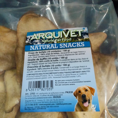 Arquivet Buffalo Ears 10 Units - Dog Treats