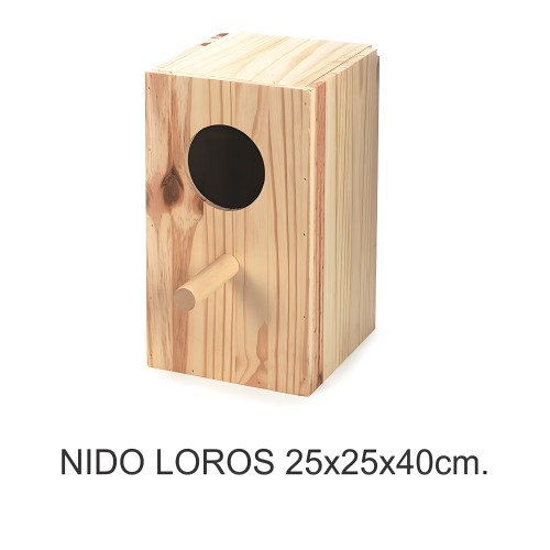 Loro Nest 25x25x40 cm - Natural Wood Design