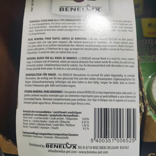 Bloque Mineral para Roedores Benelux - 80g