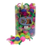 Pelota Con Plumas Cubo 100 Uds. Pet Toys