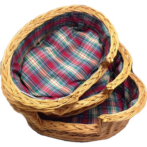 Wicker Dog Bed Set (3 Pieces) - Comfortable Pet Bed