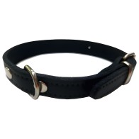 Collar de Cuero Negro VMD 30x1.5cm - Ajuste Elegante