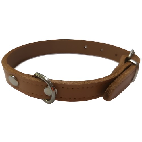 Smooth Black Leather Dog Collar 55x2.5cm VMD