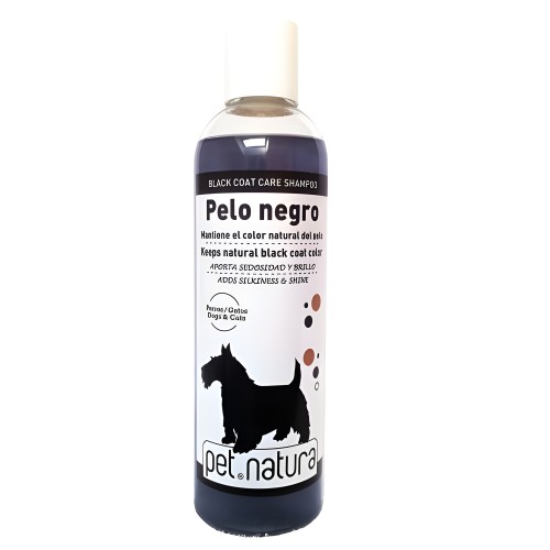 Champú Pelo Negro 250ml de Pet Natura - Brillo e Hidratación para Perros