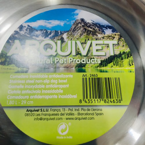 Comedero Acero Inox. Antideslizante 18cm