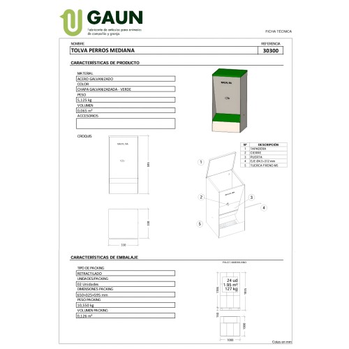 Comedero Mediano para Perros de Gaun