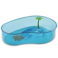 Tortuguera Ovalada Lisa con Palmera - Hábitat Duradero