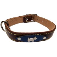 Collar Cuero Alamo Azul Aplique - Estiloso y Duradero