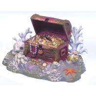Treasure Chest on Reef Rock - Aquarium Decor