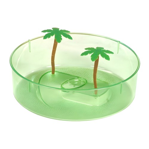 Round Turtle Tank with 2 Palm Trees 25 X 6.5cm