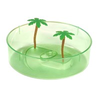Round Turtle Tank with 2 Palm Trees 25 X 6.5cm