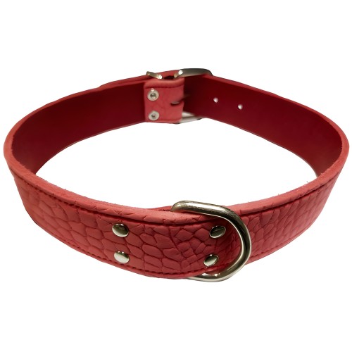 Collar Piel San Dimas Rojo 40x700mm - Accesorio Elegante para Mascotas