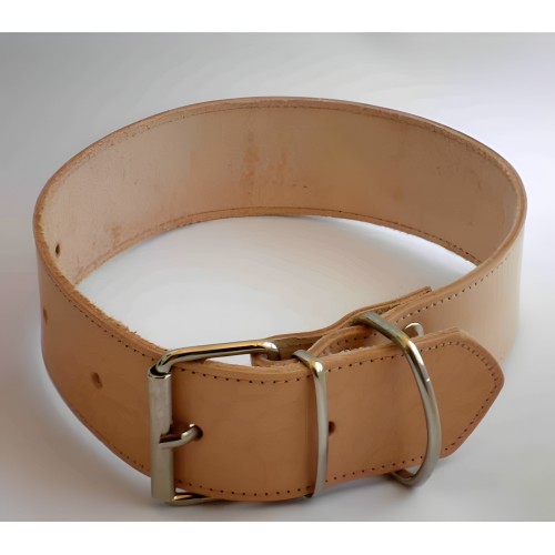 Double Vaqueta Leather Dog Collar