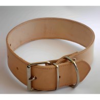 Double Vaqueta Leather Dog Collar