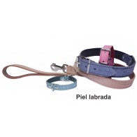 Braided Leather Leash 13x1000mm. Blue