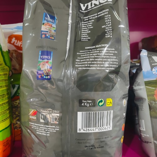Alimento para Cobayas Vinci 1 Kg - Nutrición Equilibrada