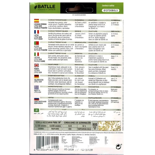 Lechuga Little Gem Cogollo - Vegetal Fresco y Nutritivo - Batlle