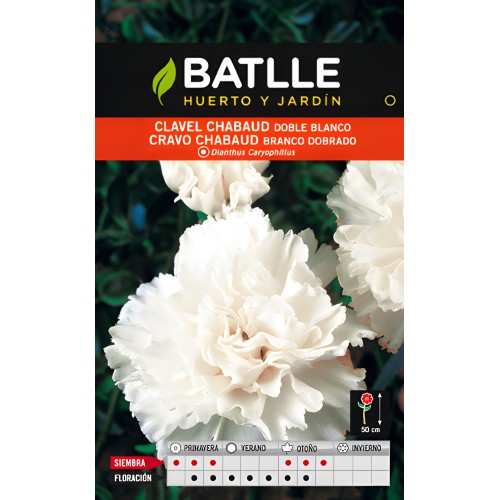 Semillas de Clavel Chabaud Blanco de Batlle