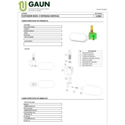 Vertical Entry Float Valve Model C