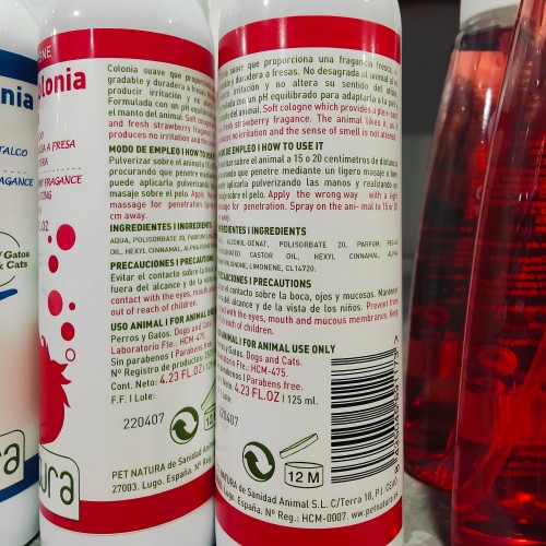 Pet Natura Strawberry Cologne 125ml - Gentle Fragrance for Pets