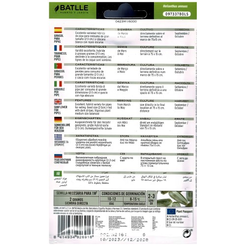 Girasol Para Pipas. Batlle