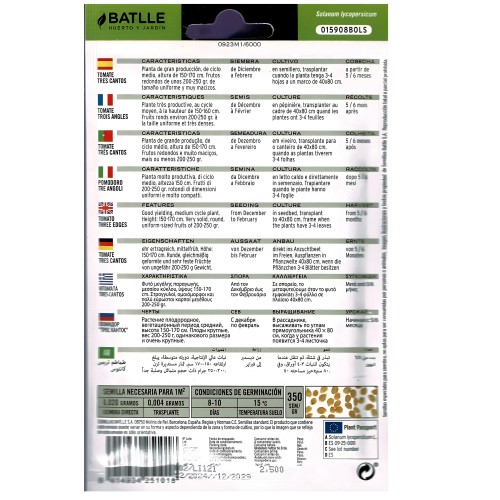 Sobre de Semillas Tomate Tres Cantos