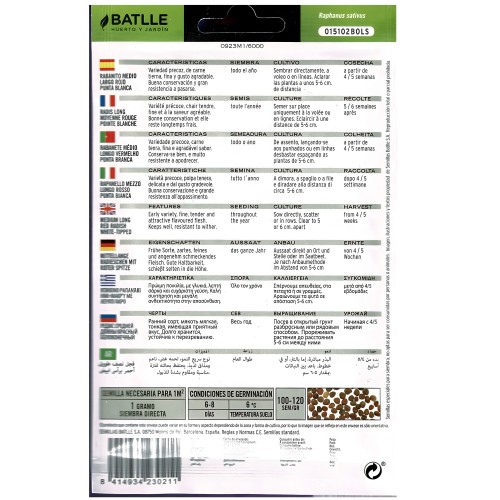 Red White Tip Medium Long Radish Seeds - Easy to Grow