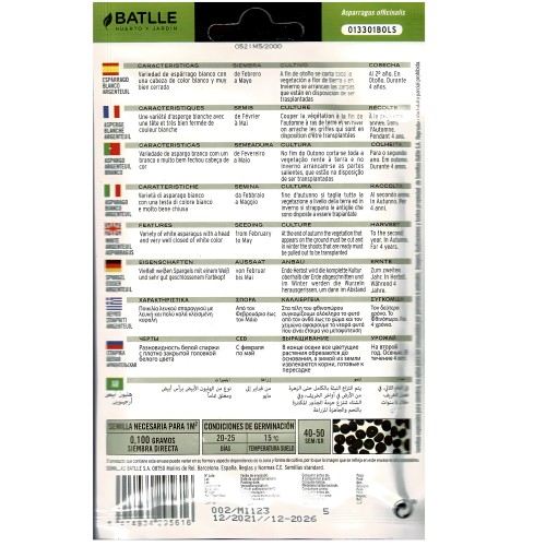 White Asparagus Argenteuil Seeds - Delicious Homegrown Asparagus