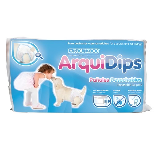 Pañal Arquidips Talla M - 14 Piezas para Perros