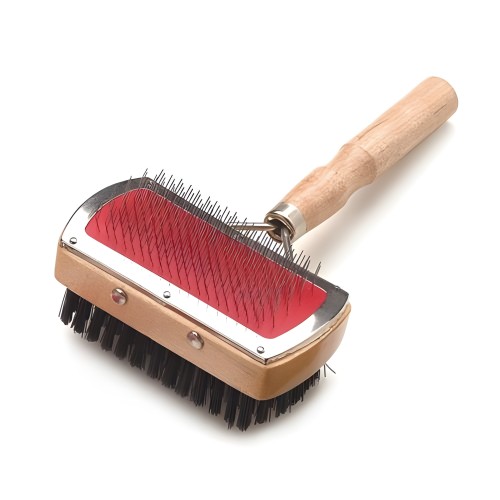 Double Brush with Wooden Handle - Essential Grooming Tool
