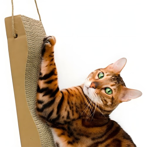 Wave-Shaped Cardboard Scratcher - Perfect for Cats