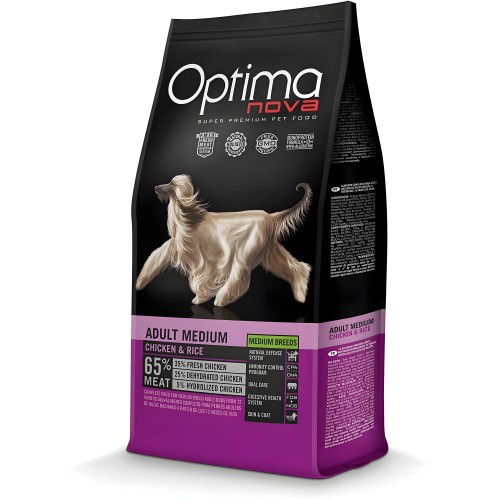 Optima Nova Adult Medium Pollo Arroz 2 Kg.