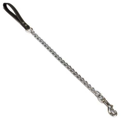 Black Metal and Leather Leash - Stylish and Durable