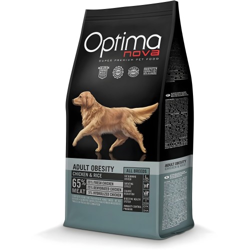 Optima Nova Obesidad Pollo Arroz 2 Kg - Control de Peso para Perros